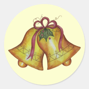 Rond Sticker Vintage Christmas Bells