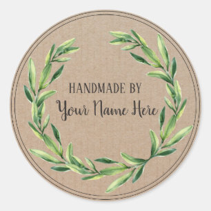 Rond Sticker Vintage de courroie florale produit artisa