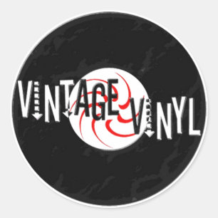 Rond Sticker vintage de logo en vinyle
