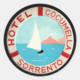 Rond Sticker vintage Hotel & Travel