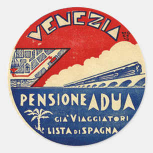 Rond Sticker vintage Hotel & Travel