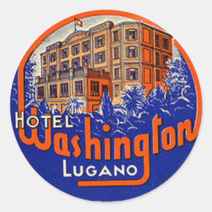 Rond Sticker vintage Hotel & Travel