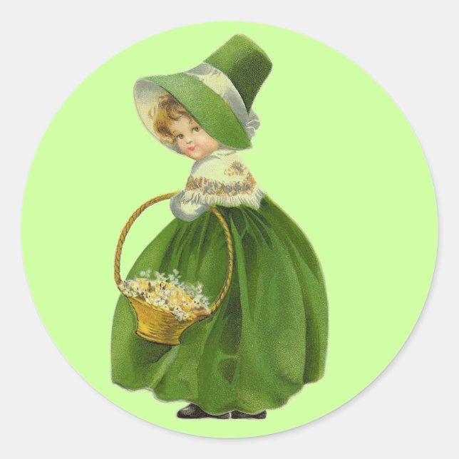 Rond Sticker vintage Irish Miss (Devant)