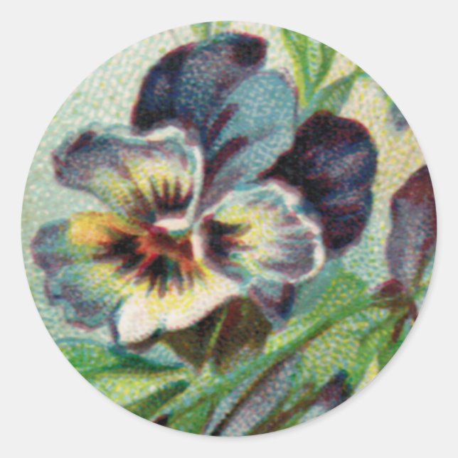 Rond Sticker vintage Pansy Round (Devant)