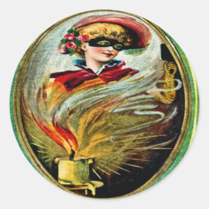 Rond Sticker vintage pour carte Halloween