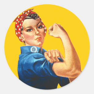Rond Sticker Vintage pour le féminisme de Rosie