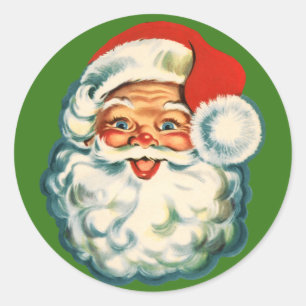 Rond Sticker vintage Santa Claus