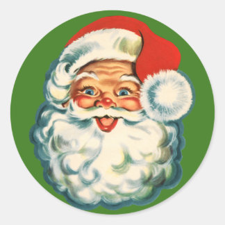 Rond Sticker vintage Santa Claus