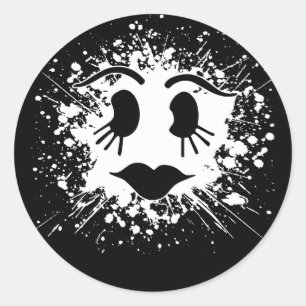 Rond Sticker Visage Fantôme Halloween Cute