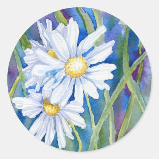 Rond Sticker "White Daisies"