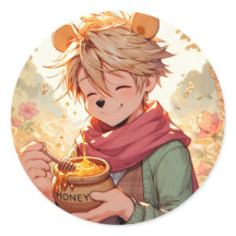 Sticker Winnie the Pooh Anime Guy V11