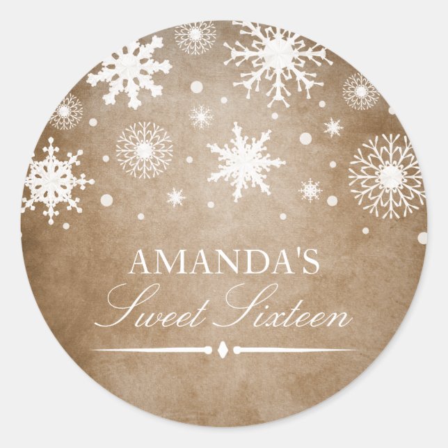 Rond Sticker Winter Wonderland Sweet 16 (Devant)