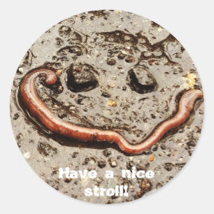 Rond Sticker Wormy Smile