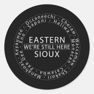 Rond Sticker WSH Sioux Blanc-Oriental (Arrondi)
