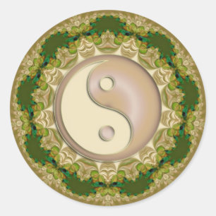 Rond Sticker Yin Yang Latte
