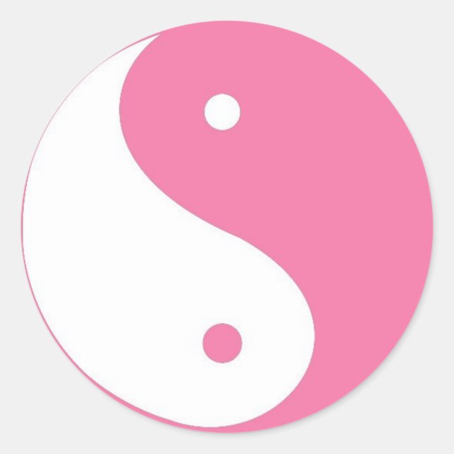 Rond Sticker Yin Yang Rose mignon (Devant)
