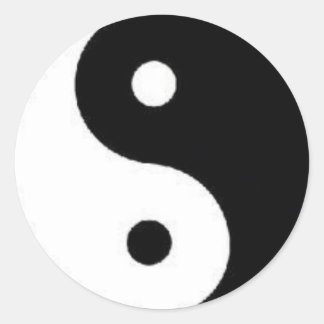 Rond Sticker Ying Yang Peace