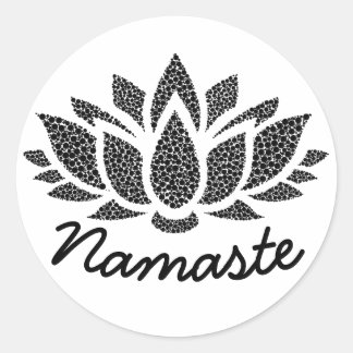 Rond Sticker Yoga Lotus Namaste
