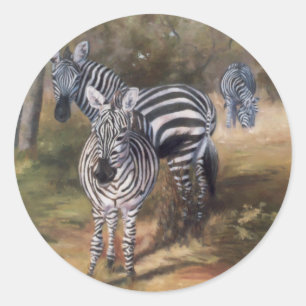Rond sticker zebras