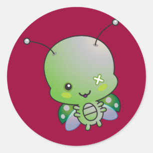 Rond Sticker Zombie Ladybug
