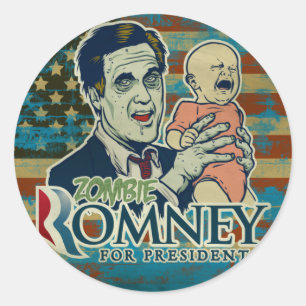 Rond Sticker Zombie Romney