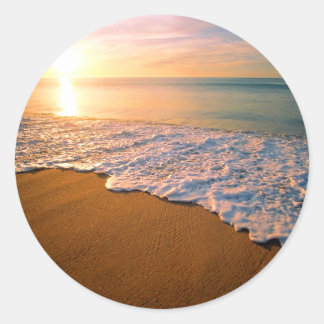 Rond Sunset Beach Mariage Party Favoriser Sticker