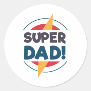 Rond Super Papa Bonne Fête des pères   Sticker