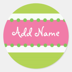 Rond Sweet Briar Girl Anniversaire Sticker rose et vert