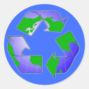 Rond Symbole de recyclage avec Sticker pour la Terre