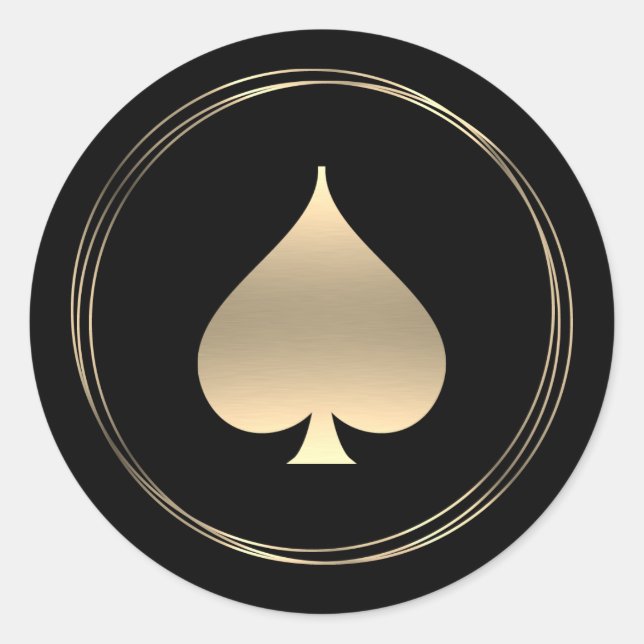 Rond Symbole Gold Spade Sticker Classic Round (Devant)
