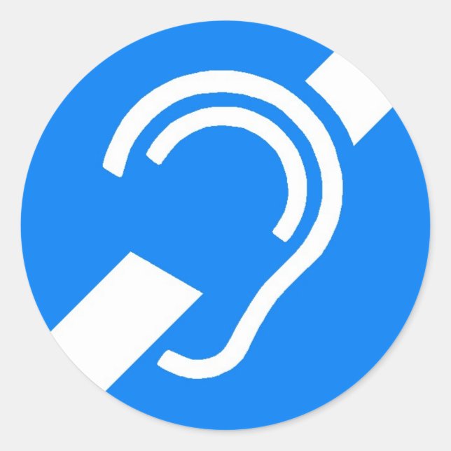 Rond Symbole international Sticker pour les Sourds (Devant)