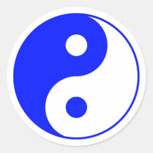 Rond Symbole Yin Bleu Yang Sticker