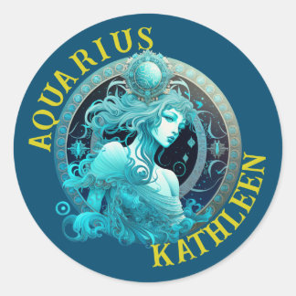 Rond Symbole Zodiaque Aquarius Sticker d'astrologie