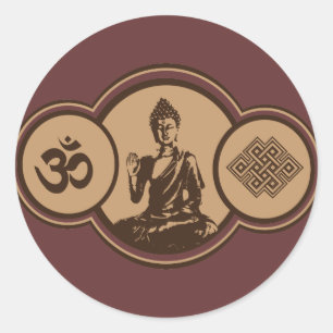 Rond Symboles De Bouddha Sticker