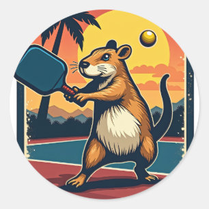 Rond T-Shirt Sticker Logo Rétro Club de Pickleball de C