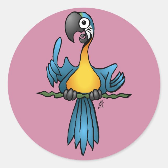 Rond Talking parrot sticker (Devant)