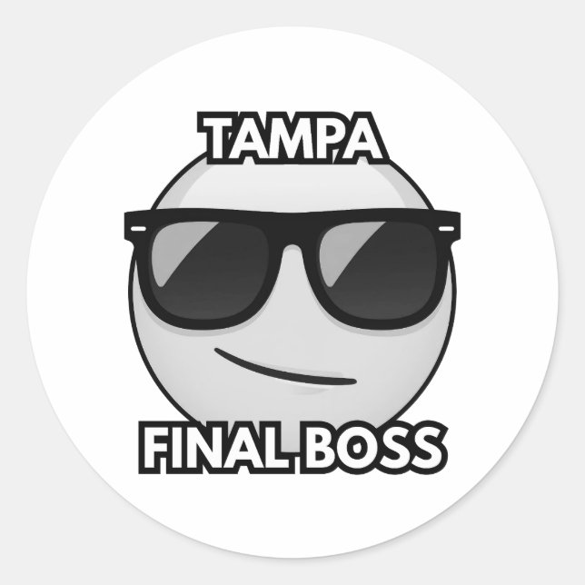 Rond Tampa Final Boss Cool Emoji Sticker (Devant)