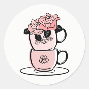 Rond Tea Teacup Fête des mariées Favoriser Sticker