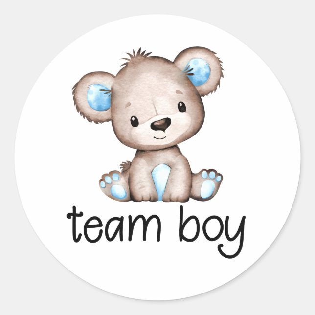 Rond Team Boy Bear Sticker à thème de révélation de gen (Devant)
