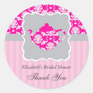 Rond Teapot (rose/gris) Sticker Favoriser le phoque