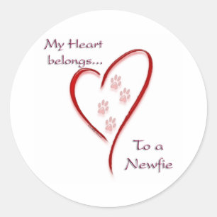 Rond Terre-Neuve Coeurs - Sticker