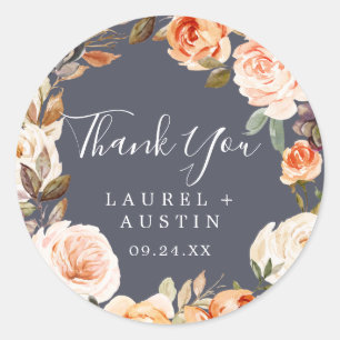 Rond Terre rustique Sticker Favor Merci violet