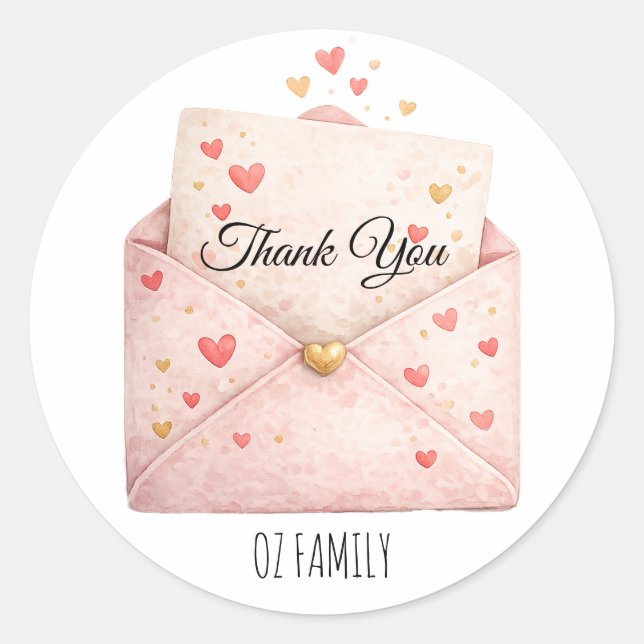 Rond Thank You Envelope Sticker (Devant)
