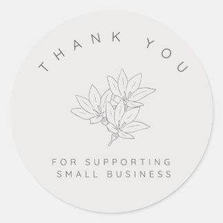 Rond Thank you for supporting small business - sticker