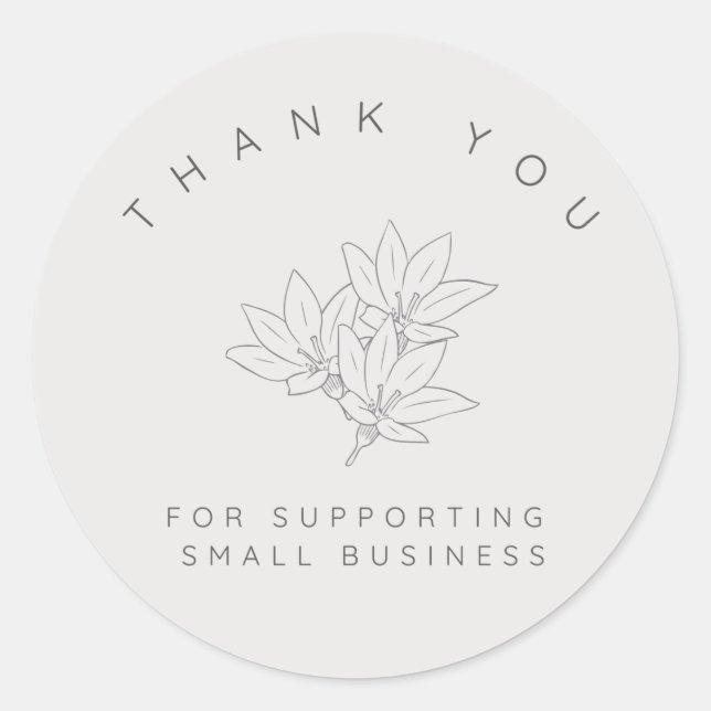 Rond Thank you for supporting small business - sticker  (Devant)