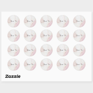 Rond ThankYou Sticker - Pink Marble
