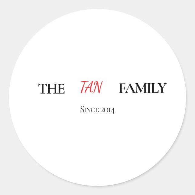 Rond The Family Personalized Round Sticker (Devant)