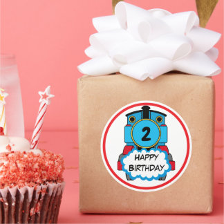 Rond Train Happy Birthday round Sticker