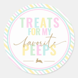 Rond Traitements Pour Mes Peeps Sticker Pastel Bunny Pâ