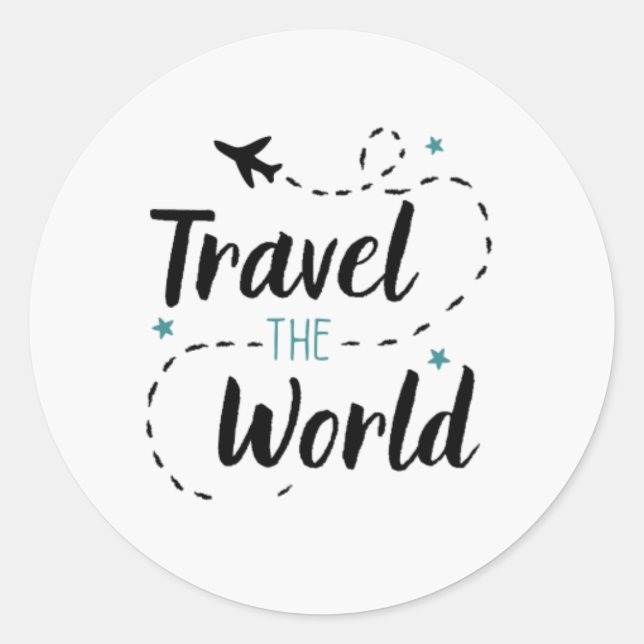 Rond Travel The World Sticker (Cercle) (Devant)